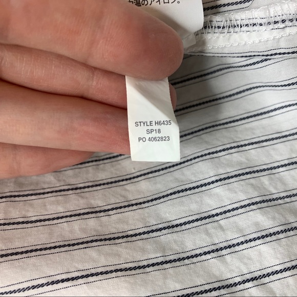 MADEWELL Button Down Shirt Navy Stripe Embroidered - Picture 8 of 8